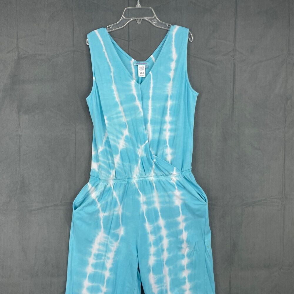 Fresh Produce Ophelia Jumpsuit Womens Medium Blue Tie Dye Cotton Blend Stretch